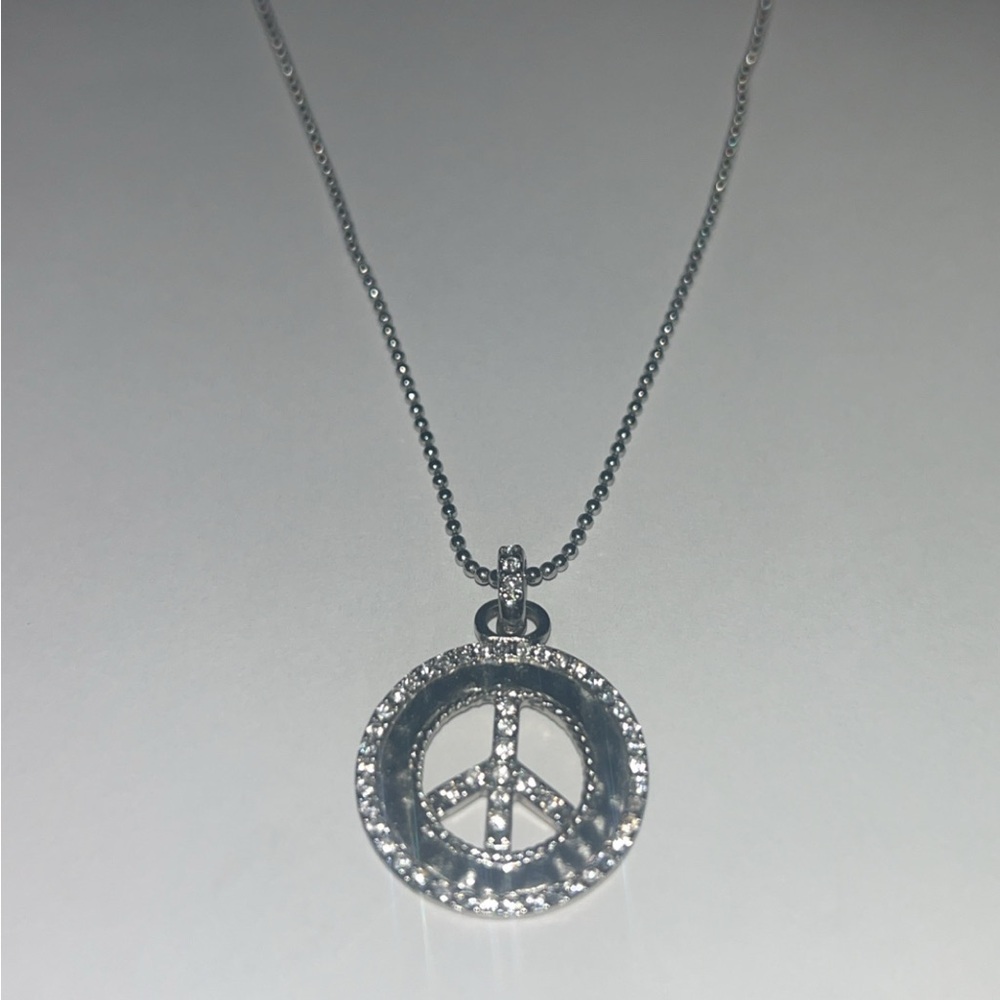 Silver Peace Pendant Necklace